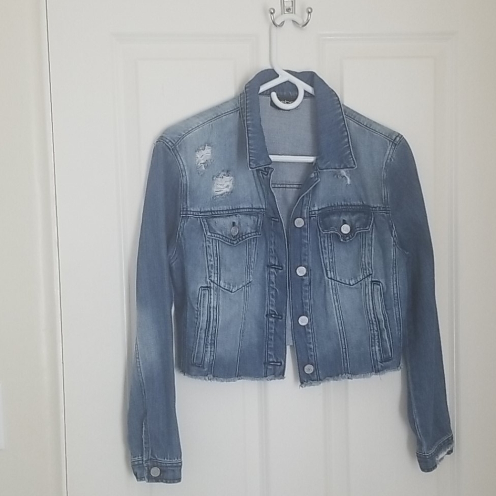 Bebe crop denim jacket.